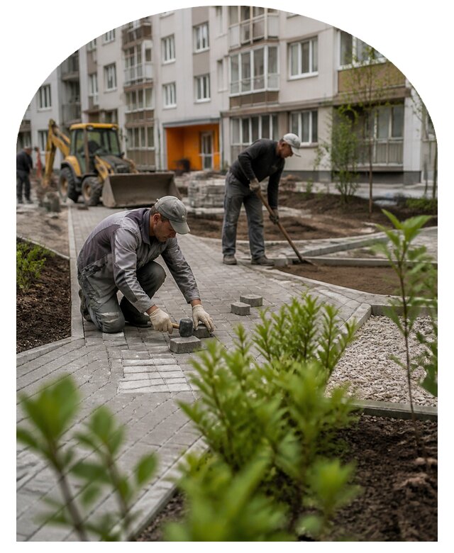 Благоустройство двора многоквартирного дома в Вязниках